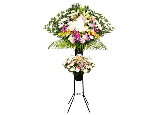 石狩葬儀社のスタンド花2段胡蝶蘭